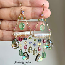 Load image into Gallery viewer, Abalone shell chandelier earrings