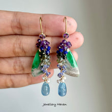 Charger l'image dans la galerie, Variscite, aquamarine, amethyst, tourmaline earrings