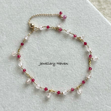 Laden Sie das Bild in den Galerie-Viewer, Pink tourmaline and rose quartz bracelet #1