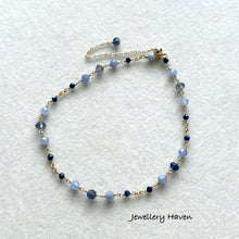 Load image into Gallery viewer, Tanzanite, iolite and lapis lazuli bracelet