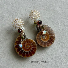 Load image into Gallery viewer, Ammonite CZ studs earrings