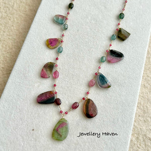 Watermelon tourmaline necklace