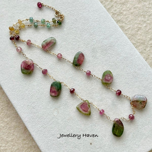 Watermelon tourmaline necklace