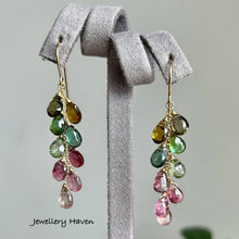 Load image into Gallery viewer, Tourmaline cascade earrings