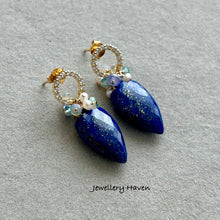 Load image into Gallery viewer, RESERVED for Kiran ... Afghan blue Lapis lazuli earrings