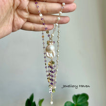 Cargar imagen en el visor de la galería, Summer wisteria baroque pearl necklace