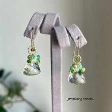 Load image into Gallery viewer, Green amethyst earrings