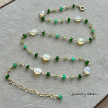 Load image into Gallery viewer, Ethiopian opal, chrome diopside, peridot and chrysoprase necklace
