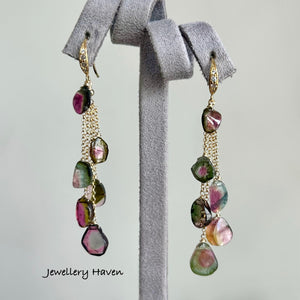 Watermelon tourmaline earrings