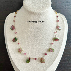 Watermelon tourmaline necklace