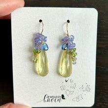 Load image into Gallery viewer, Elongated drop lemon quartz earrings