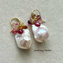 Load image into Gallery viewer, Ruby, baroque pearl earrings