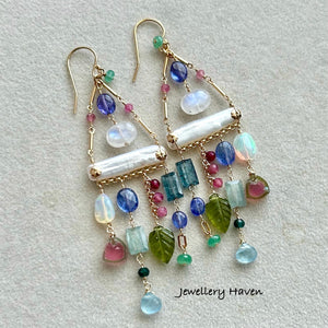 Blooms pearl chandelier earrings