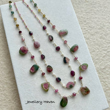 Charger l&#39;image dans la galerie, Watermelon tourmaline and pearl necklace