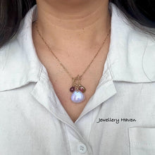 画像をギャラリービューアに読み込む, Blue flash moonstone, watermelon tourmaline slice toggle necklace
