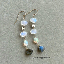 Load image into Gallery viewer, Rainbow moonstone earrings #3