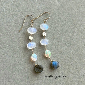 Rainbow moonstone earrings #3