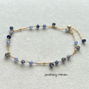 Tanzanite and iolite bracelet