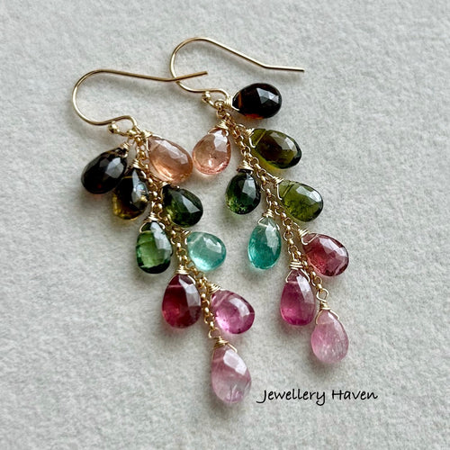 Tourmaline cascade earrings #2