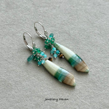 Load image into Gallery viewer, Petrified opalized wood earrings (925 silver)