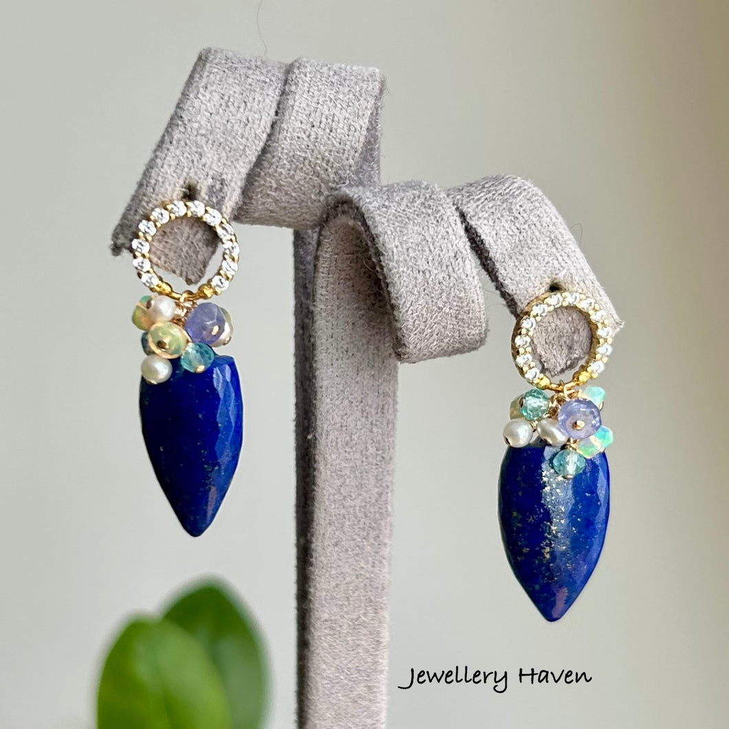 RESERVED for Kiran ... Afghan blue Lapis lazuli earrings