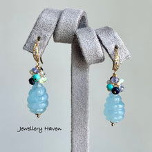 Load image into Gallery viewer, Icy blue aquamarine earrings