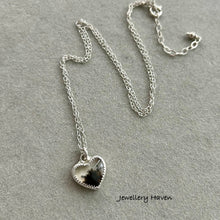 Load image into Gallery viewer, Dendritic agate quartz doublet heart pendant necklace 925 silver