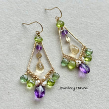 Load image into Gallery viewer, Summer wisteria chandelier earrings