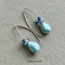 Laden Sie das Bild in den Galerie-Viewer, Larimar earrings (925 silver)
