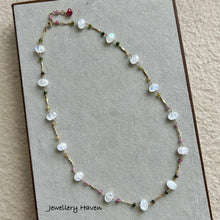 Load image into Gallery viewer, Moonstone and tourmaline necklace