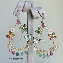 Cargar imagen en el visor de la galería, Tourmaline chandelier earrings #2