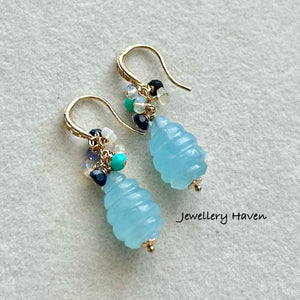 Icy blue aquamarine earrings