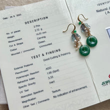 Carica l&#39;immagine nel visualizzatore di Gallery, RESERVED for A ... Fluorite flower and type A jadeite earrings