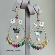 Laden Sie das Bild in den Galerie-Viewer, Tourmaline chandelier earrings #3