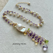 画像をギャラリービューアに読み込む, Summer wisteria baroque pearl necklace