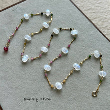 Load image into Gallery viewer, Moonstone and tourmaline necklace