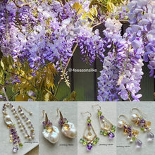 Load image into Gallery viewer, Summer wisteria chandelier earrings