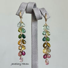 Load image into Gallery viewer, Tourmaline cascade earrings