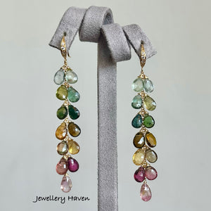 Tourmaline cascade earrings