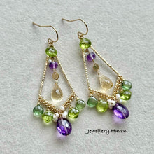 Load image into Gallery viewer, Summer wisteria chandelier earrings