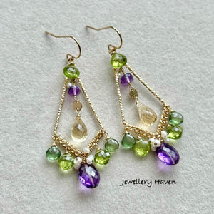 Summer wisteria chandelier earrings