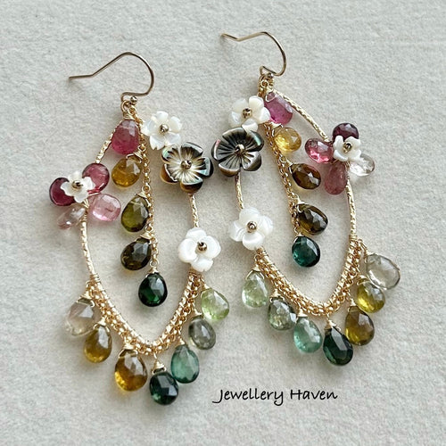 Tourmaline chandelier earrings #1
