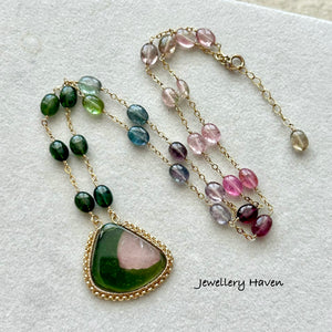 Watermelon tourmaline necklace