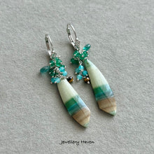 Load image into Gallery viewer, Petrified opalized wood earrings (925 silver)