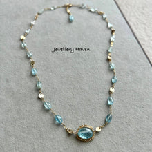 Load image into Gallery viewer, Blue topaz and aquamarine necklace
