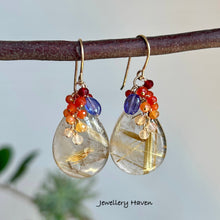 Charger l'image dans la galerie, Golden rutilated quartz earrings