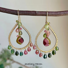 Charger l'image dans la galerie, Tourmaline chandelier earrings