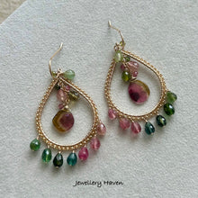 Charger l'image dans la galerie, Tourmaline chandelier earrings