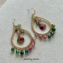 Charger l'image dans la galerie, Tourmaline chandelier earrings