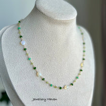 Load image into Gallery viewer, Ethiopian opal, chrome diopside, peridot and chrysoprase necklace